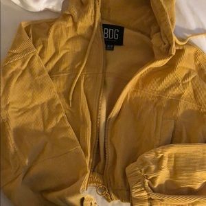 Yellow cropped corduroy jacket